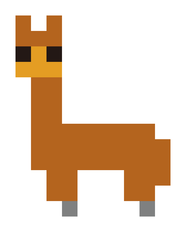 Brown alpaca pixel images