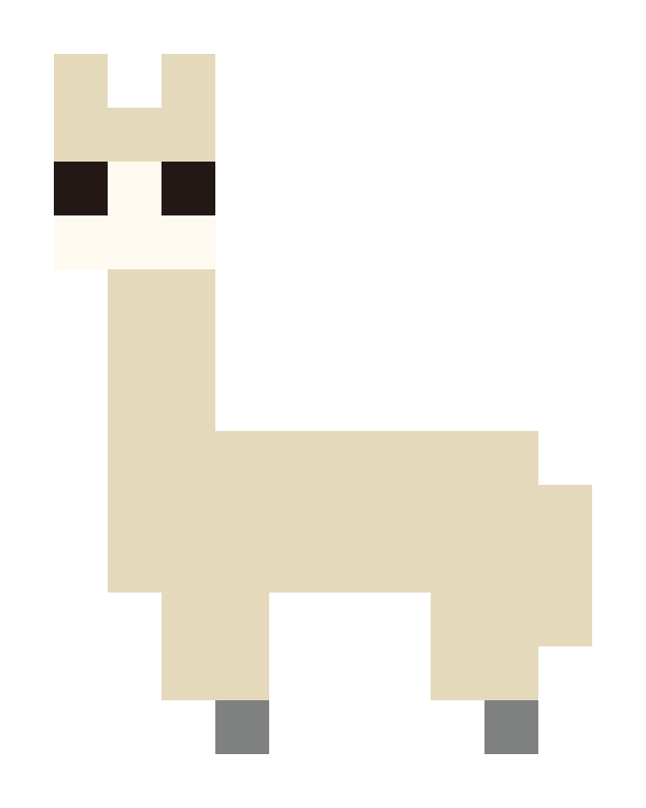 White alpaca pixel images