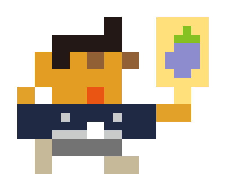 Boy with a feather board pixel images