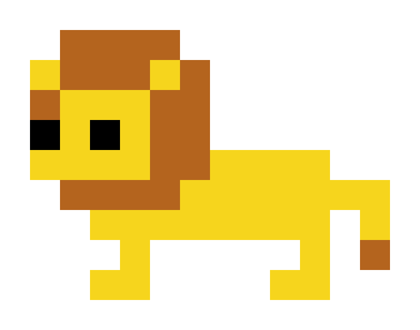 Sideways Lion pixel images