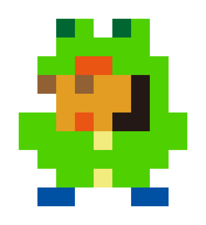 Child in a frog poncho pixel images