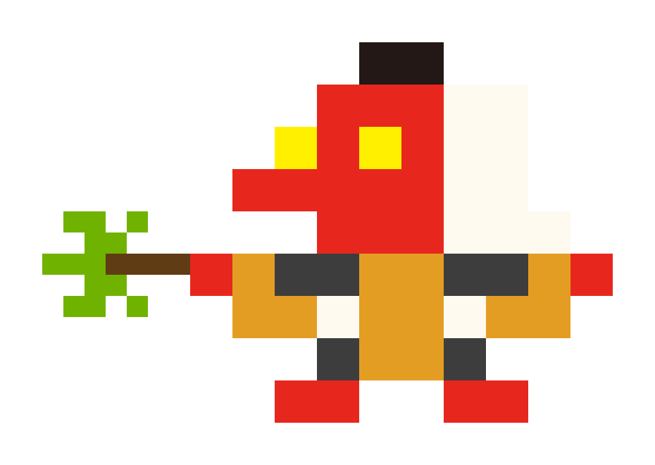 Tengu with a fan pixel images